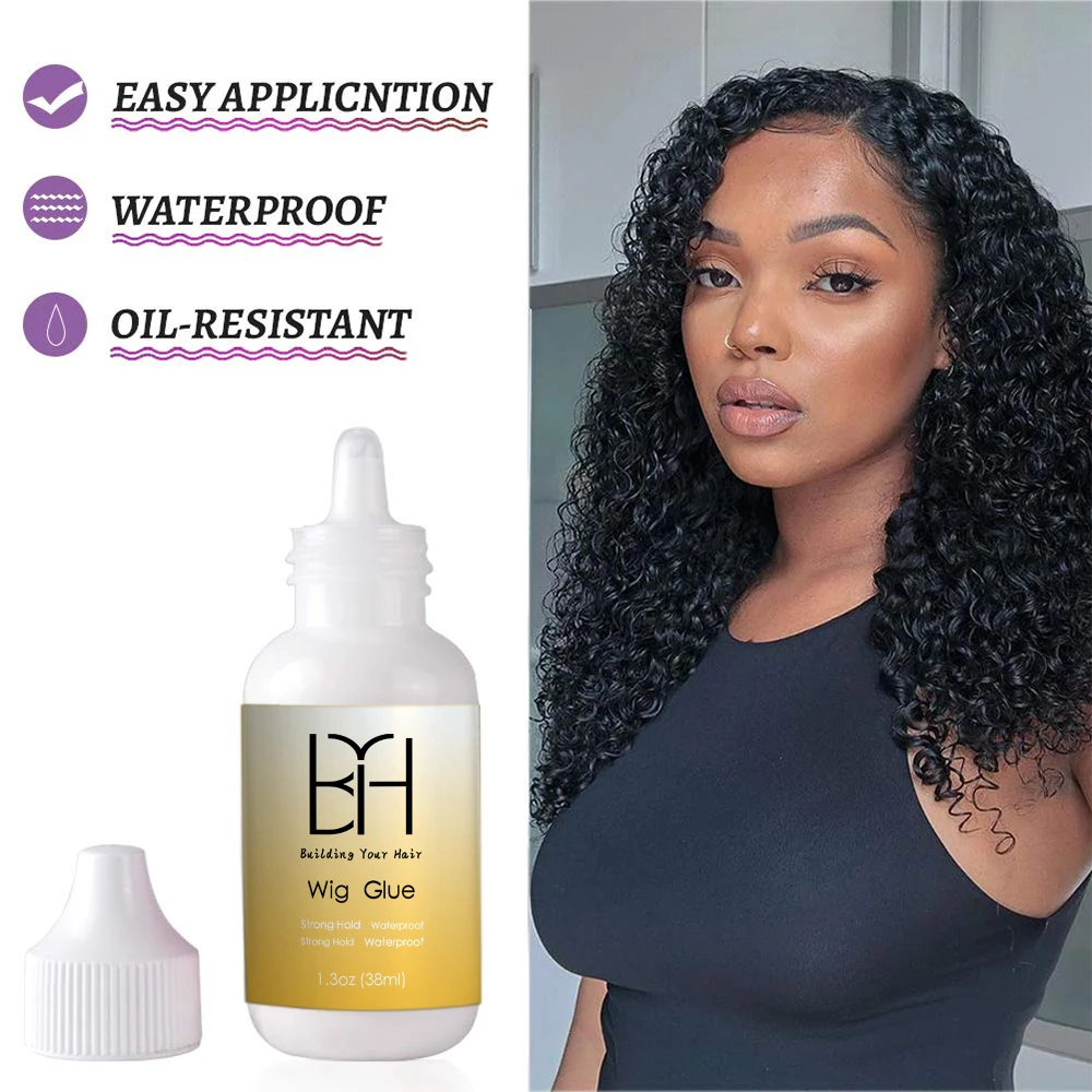 BYH 1.3oz(38ml) Lace Front Wig Glue Waterproof Wig Bonding Glue Lace Wig Glue Strong Hold Hair Replacement Adhesive wholdsale