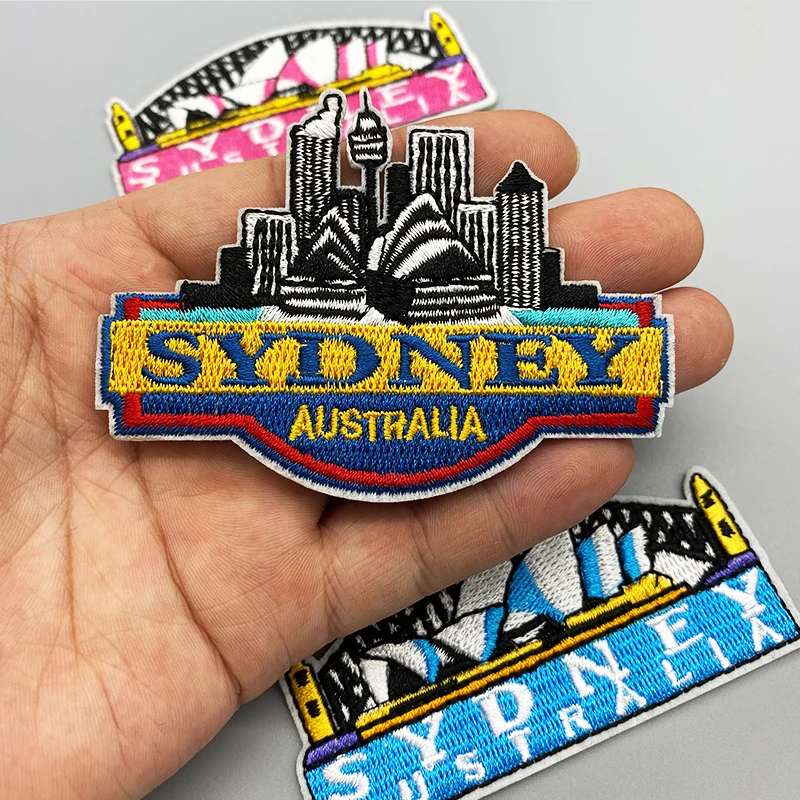 Sydney Opera House Embroidered patch Iron On Clothes For Clothing Sticker Wholesale Cartoon Badge Applique DIY Sewing Decorative