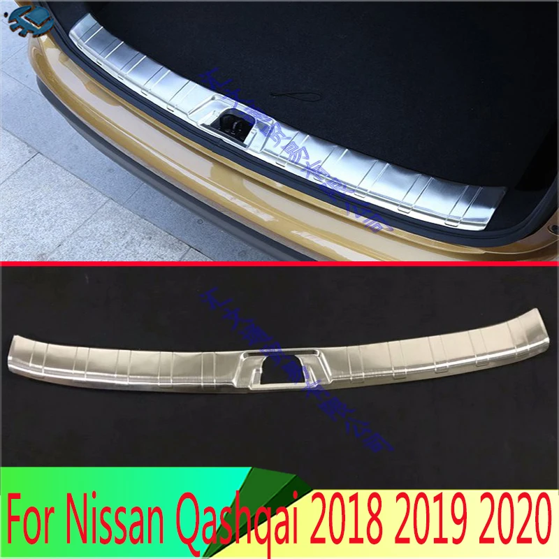 For Nissan Qashqai 2018 2019 2020 Stainless Steel Rear Trunk Scuff Plate Door Sill Cover Molding Garnish