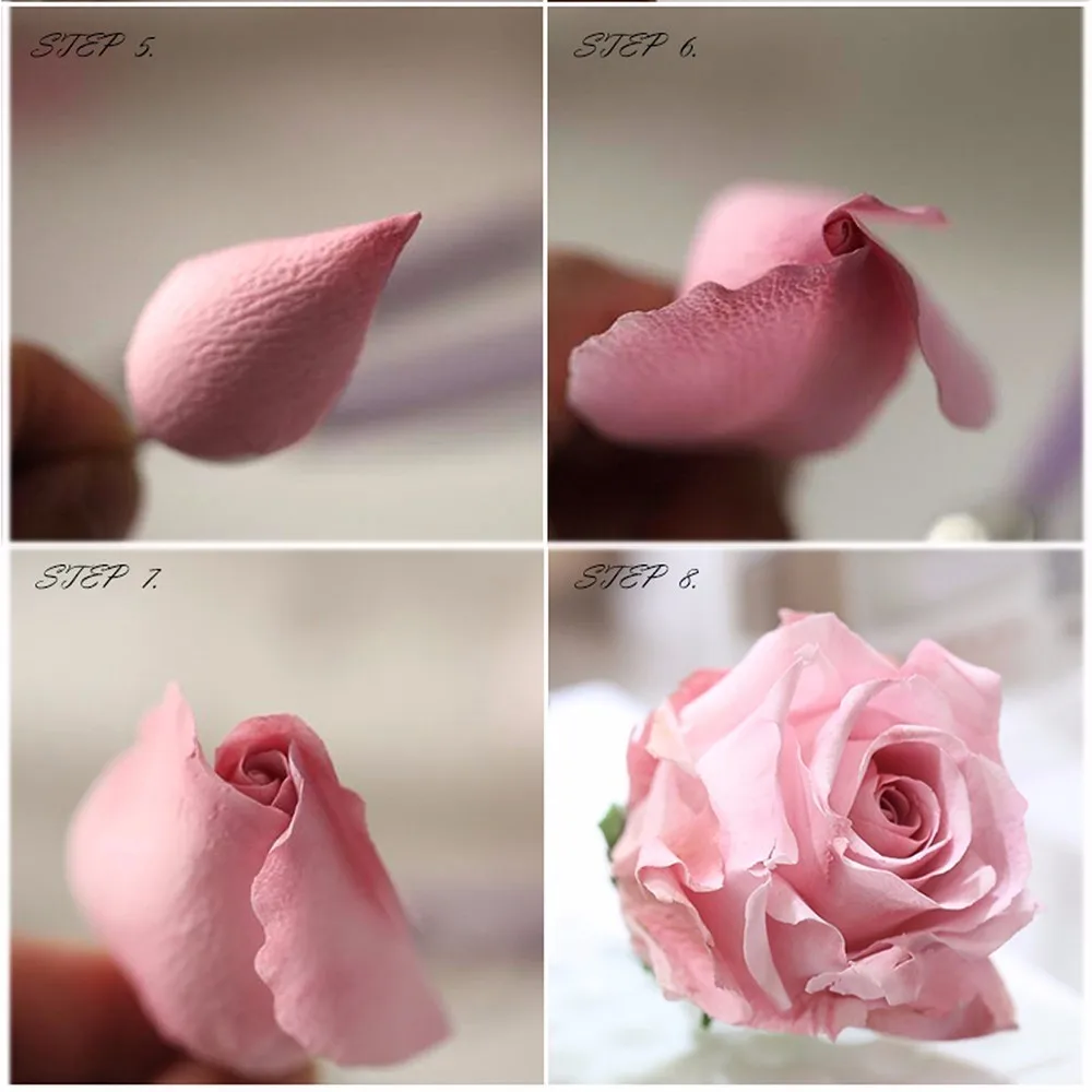 Large Rose Flower Veiners Silicone Molds Fondant Sugarcraft Gumpaste Resin Clay Water Paper Cake Decorating Tools M2302