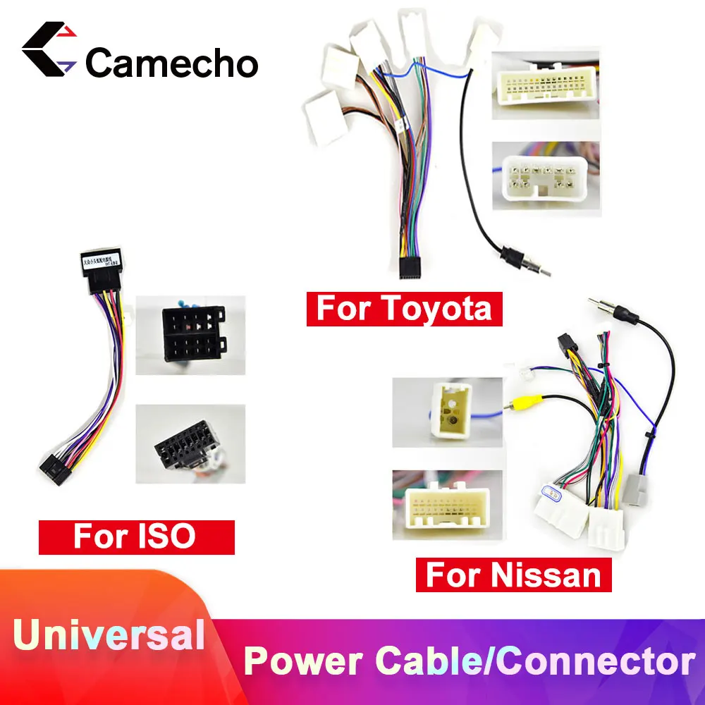 

Camecho Android 2Din автомобильный мультимедийный MP5 плеер ISO кабель питания адаптер разъем универсальный для VW Toyota Nissan Kia Polo