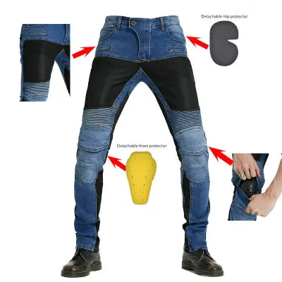 2020 skinny jeans Motorcycle Jeans Fashion Men Women Black or blue motorcycle blue Jeans Motorcycle Racing Slim Pants With Pads