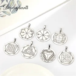 Dawapara Pentacle of Saturn Solomon Accessories Attracting Money Business Talisman Pendant for Necklace Stainless Steel Jewelry