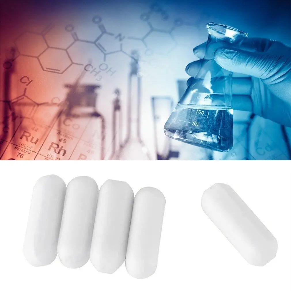 5Pcs PTFE Magnet Rührer Mixer Rühren Bar Zylindrischen Typ-C Magneton Rühren Mixer Weiß Spin Bars Labor Bar rühren Stange