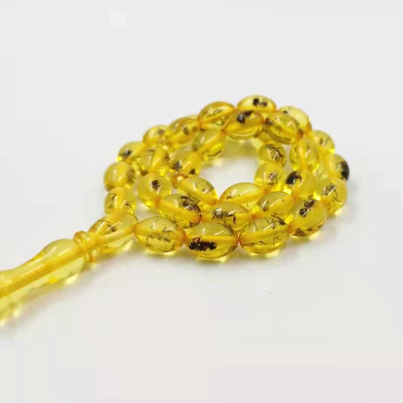 Giallo Reale Insetto Tasbih Islam Branelli di Preghiera Del Rosario Musulmano Bracciale D\'oro Eid Regalo 33 Uomo Misbaha Insetto Turchia Gioelleria