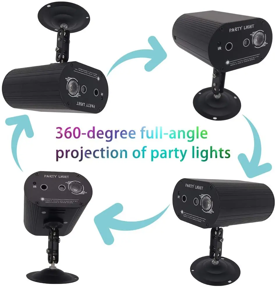 Mini LED RGW Disco Light Remote Control Auto Laser Projector 12 In 1 Patterns Stage Lighting Effect For Home DJ KTV Party Lamp