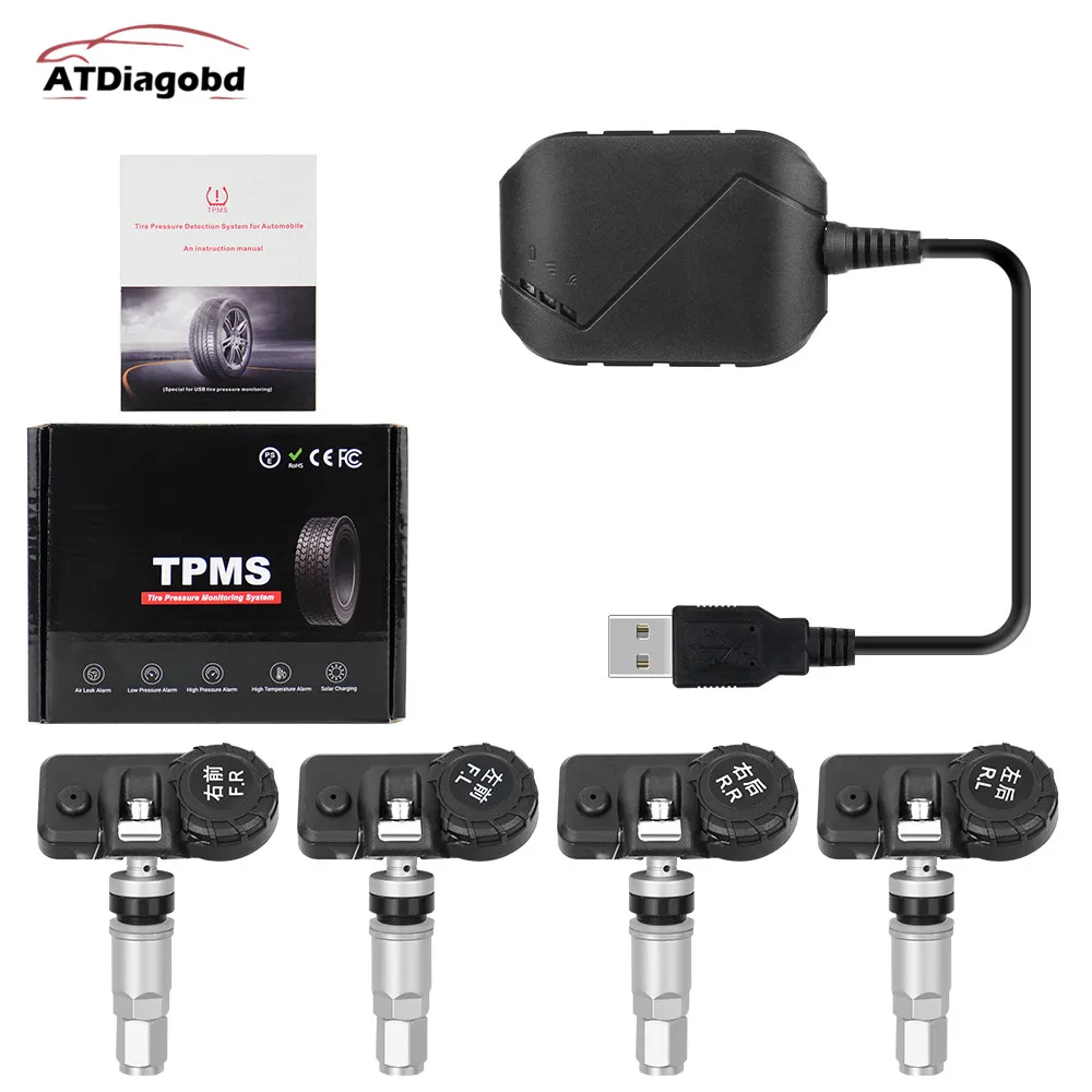 Система контроля давления в шинах, Android, DVD, TPMS, USB, 4 внешних/внутренних датчика температуры