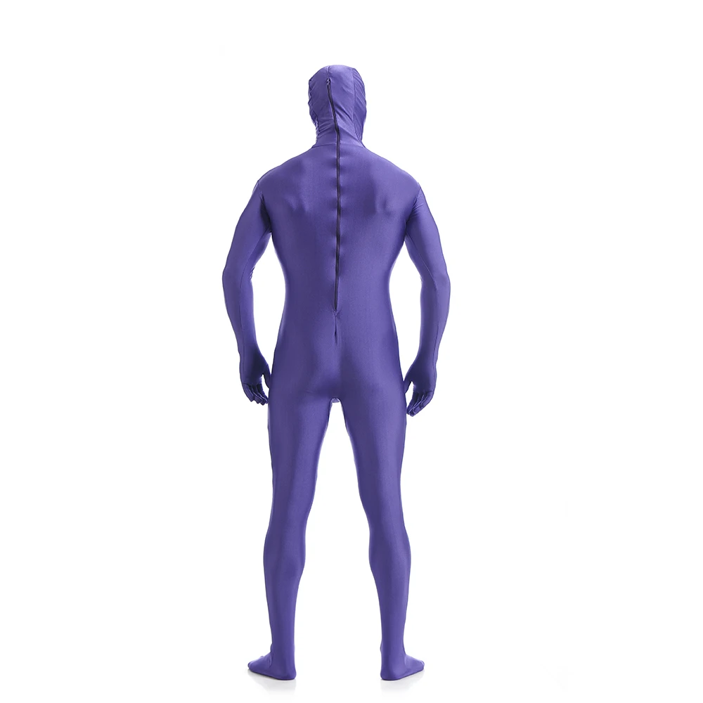 Dostosowane kostiumy Zentai pełne Body Suit Catsuit kostiumy na Halloween Body dla dorosłych dodaj zamek błyskawiczny w kroczu otwarte oczy otwarte płytki