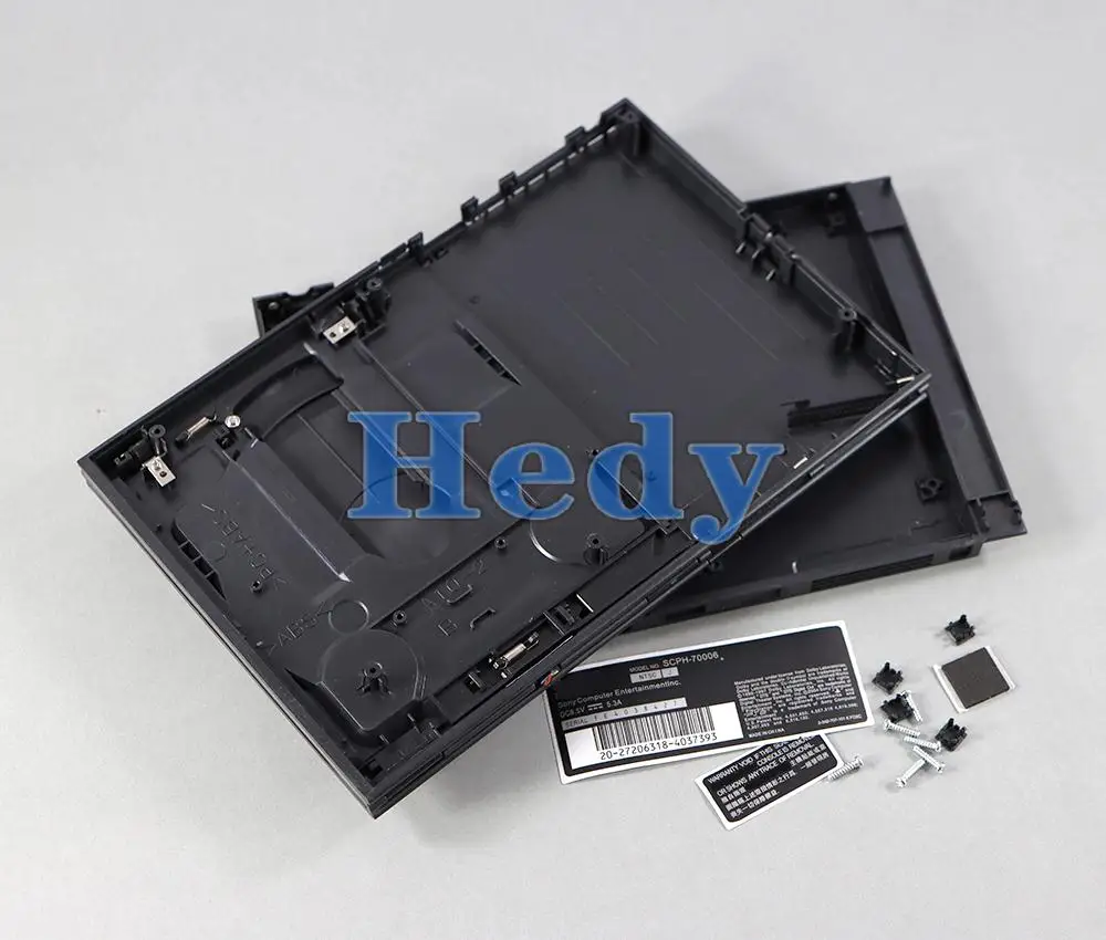 1set Plastic For PlayStation 2 7W 70000 Full Housing Shell Case With Screw Sticker Label For PS2 Slim 9W 90000 3W 30000