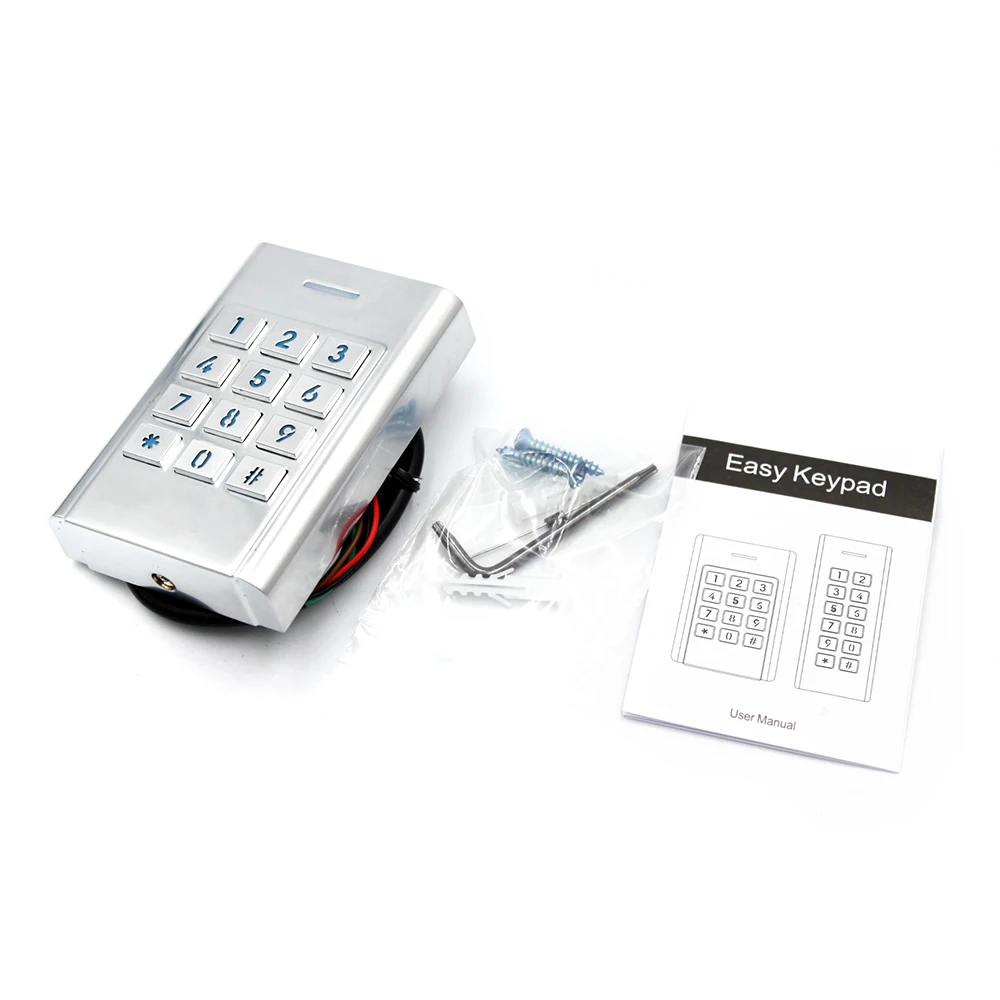 1000 Pengguna IP68 Tahan Air Standalone Access Control Keypad Logam Keamanan Entri Door Reader Listrik Kunci Pembuka Satu Relay