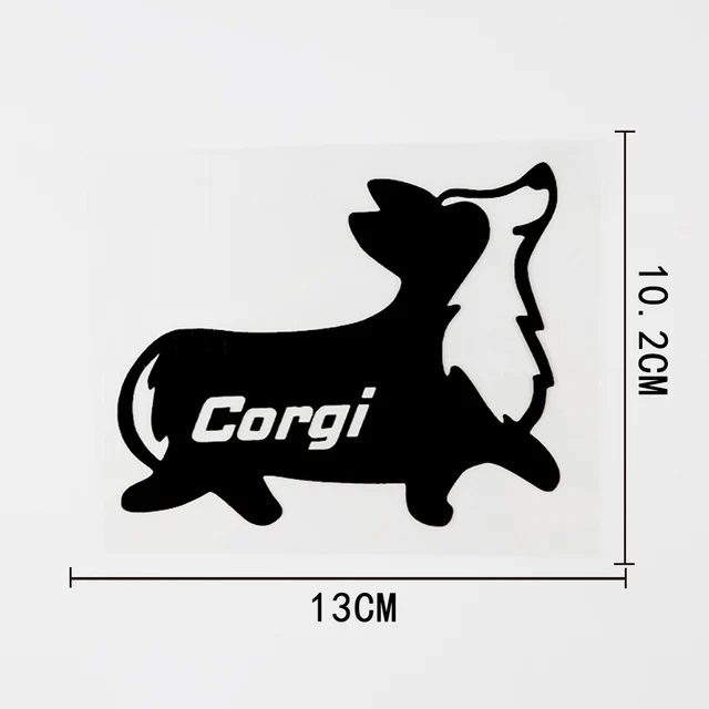 

13CM×10.2CM Cute Animal Corgi Car Sticker Decal
