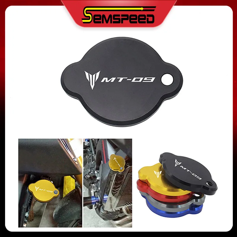 For YAMAHA MT09 FZ09 MT-09 FZ-09 2014 2015 2016 SEMSPEED CNC Motorcycle Radiator Cover Water Tank Cap