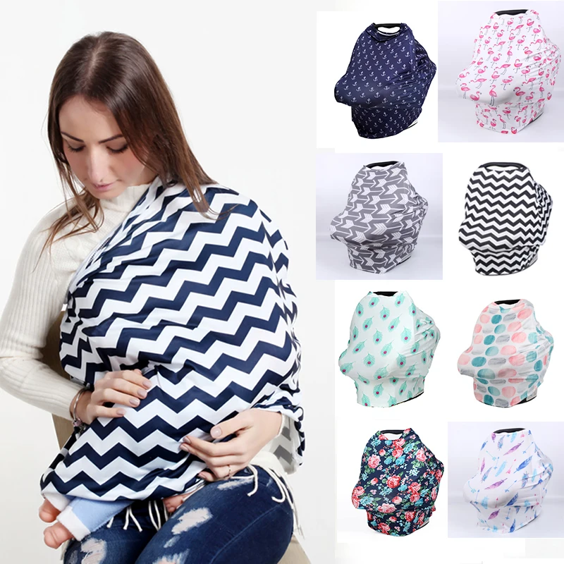 Gloriou Source Mother Baby Nursing Covers Lovely Print Newborn Baby Breastfeeding Clothing Covers Multi-use Car Seat Cover