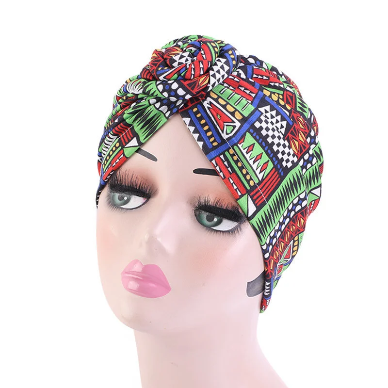 Afrikanische Druck Turban Hut für Frauen Scrunchies Knoten Headwrap Stretch Bandanas Party Headwear Damen Kopftuch Haar Zubehör – Detail 30