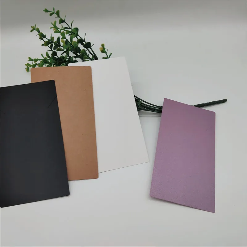 

100Pcs Simple Jewelry Necklace Cards Purple Paper Packaging Card Blank Kraft Cardboard Displays Necklace Display Cards 15*8cm