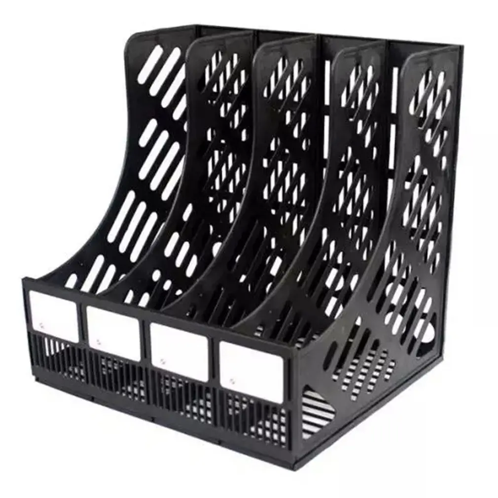 File Pemegang Dokumen Tray 4-Grid Desktop Penyimpanan File Organizer Mesh File Rak Desktop File Rak Buku Pemegang Kantor perlengkapan