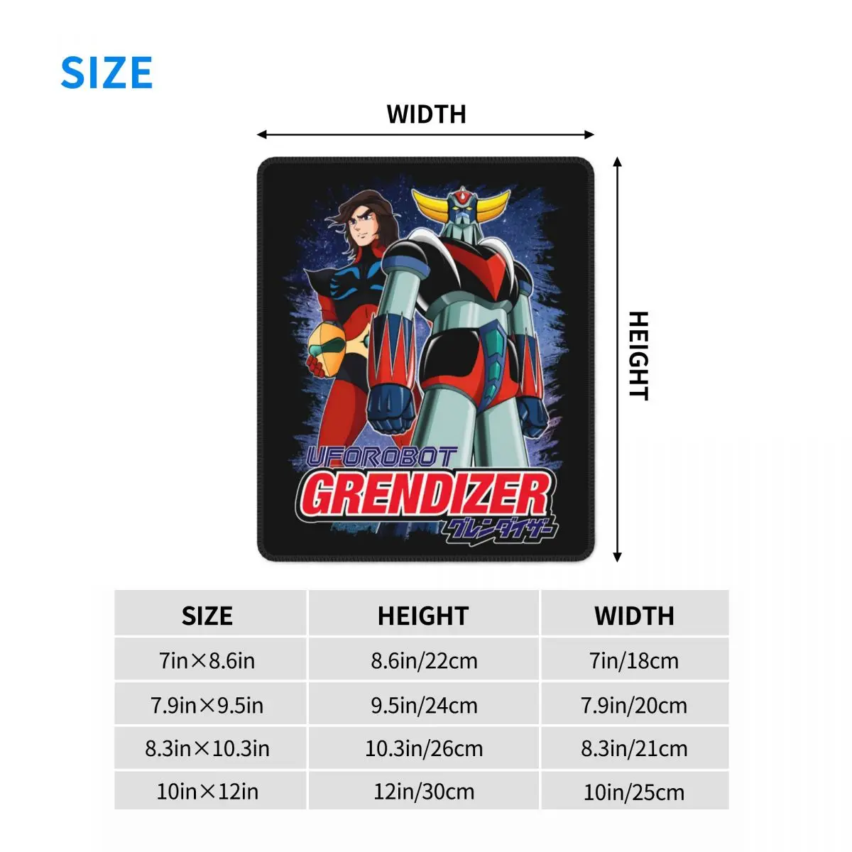 Goldorak Grendizer Actarus Gaming Mouse Pad antiscivolo Base in gomma Lockedge Mousepad Computer portatile UFO Robot Goldrake Desk Mat