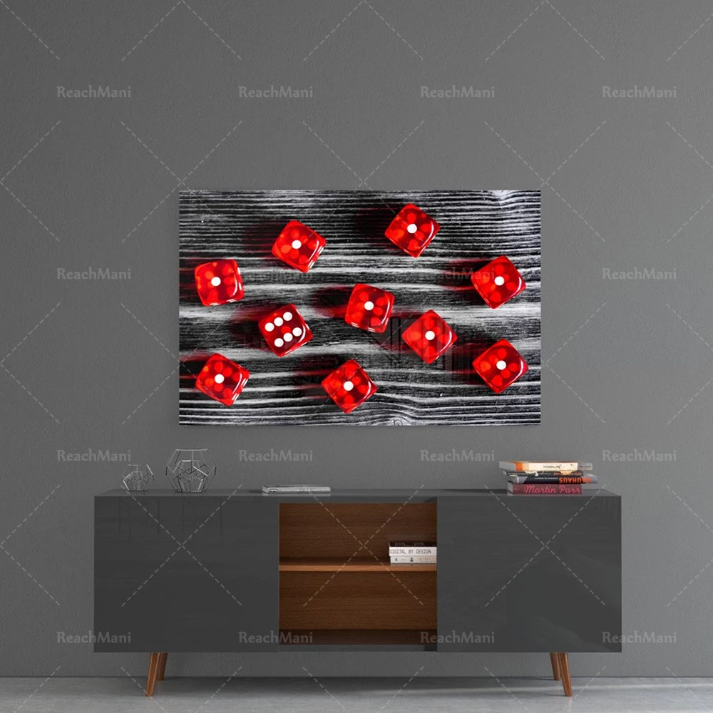 Red dice printing wall art, wall decoration, modern wall art poster