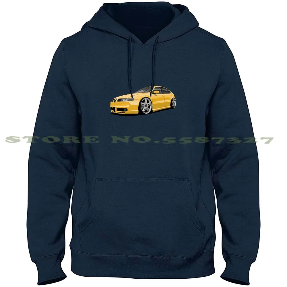 Cartoon Seat Leon Mk1(1M) Yellow 1 Streetwear Sport Hoodie Sweatshirt Seat Leon 1M Mk1 Leonmk1 Seatleon Seatleonmk1 Leon1M