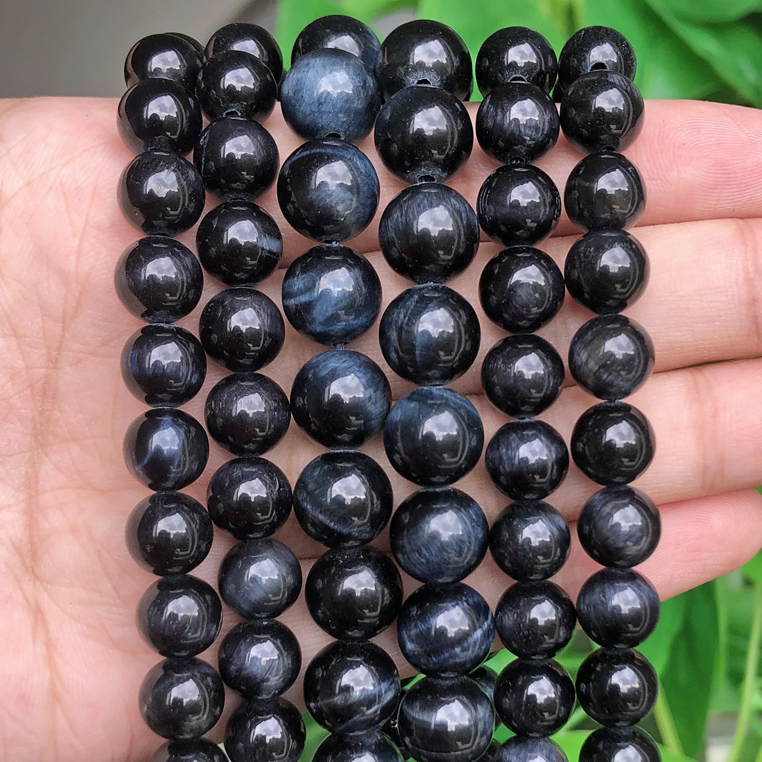 Wholesale 4/6/8/10/12mm Natural Black Blue Tiger Eye Stone Beads Round Loose Spacer Beads For Jewelry Making Diy Bracelet