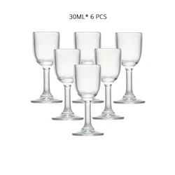 1oz 6PCS Machine Made Lead-Free Glass Shot Glasses with Stem Liquor Glass Set for Drinkware Wedding Family Bar Party 30ML