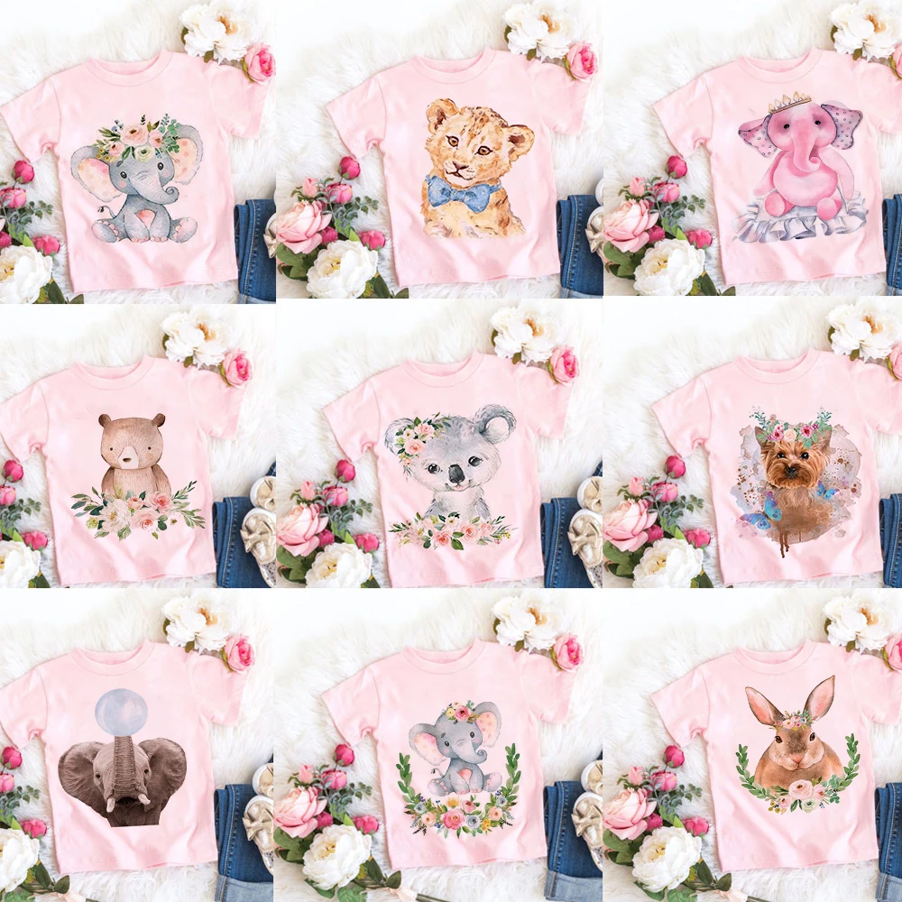 Childrens T-Shirt Children For Girl Boy Girls Kids Kid's Shirts Child Baby Toddler Elephant Party Tee Tops Clothing Tee Harajuku