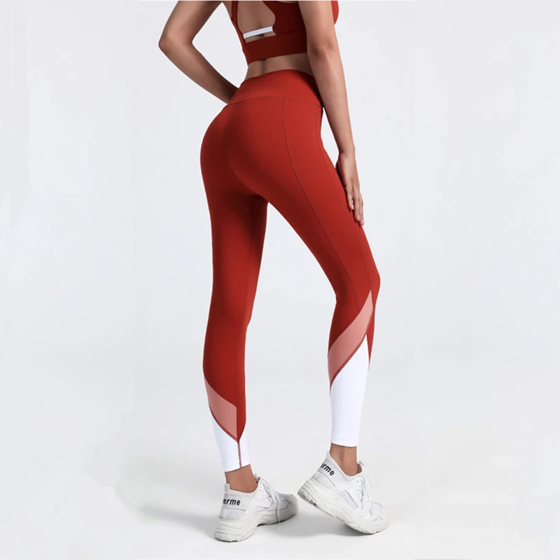 Women Sport Leggings High Waist Yoga Pants Girls Patchwork Gym Workout Tights Quick Dry Elastic Running Jogging Sweatpants Femme
