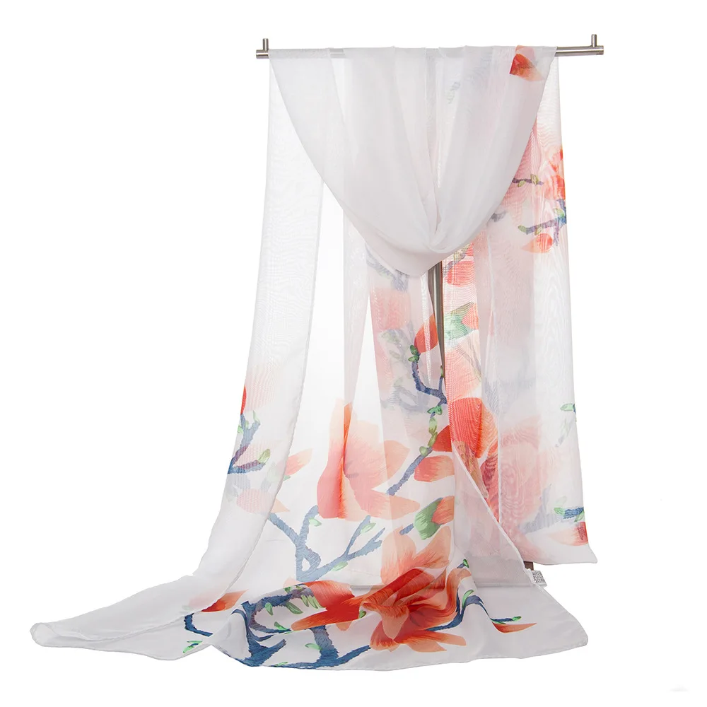 160*55cm New Fashion woman print chiffon scarf wild fashion shawl sunscreen Flower floral girl scarf scarves