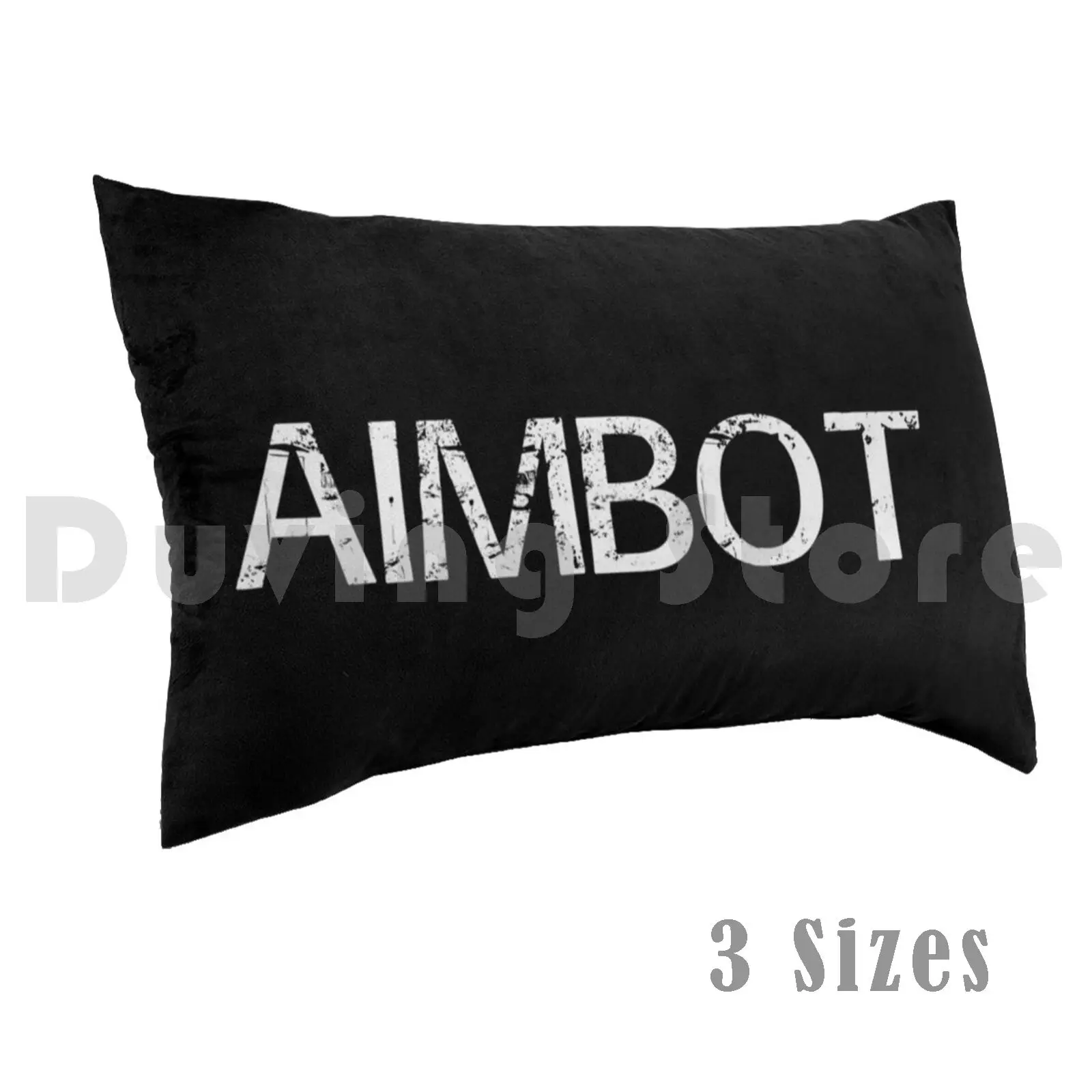 

Aimbot Pillow Case Printed 35x50 Black White Black And White Distressed Text Typography Grunge Word Meme
