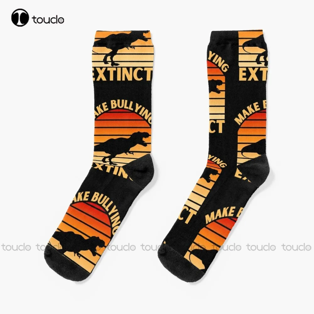 Make Bullying Extinct We Wear Orange For Unity Daydinosaur Classic Socks Funky Socks Personalized Custom 360° Digital Print