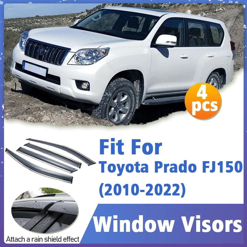 

Оконный козырек для Toyota Prado FJ150 2010-2022, вентиляционная крышка, отделка, навесы, защита от солнца, дождя, дефлектор, аксессуары