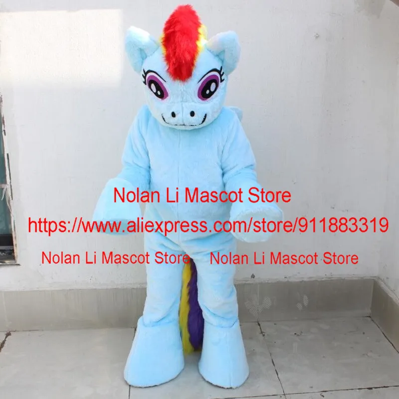 New Adult Rainbow Daisy Pony Mascot Costume Cartoon Character Cosplay Movie Props Performance Birthday Gift 473