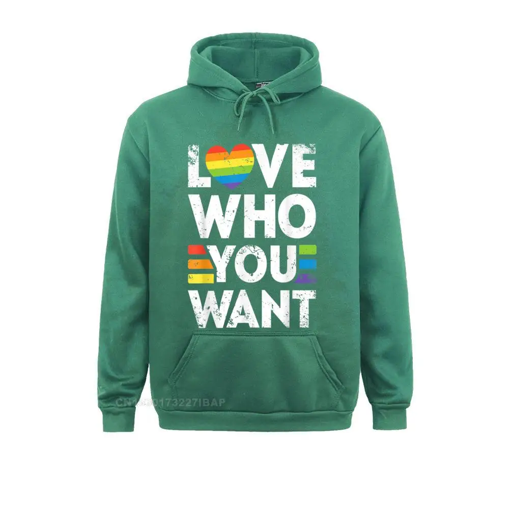 Love Who You Want Gay Pride LGBT Men Women Rainbow LGBTQ Hooded Pullover Custom Women Hoodies Printed Clothes Hot Sale