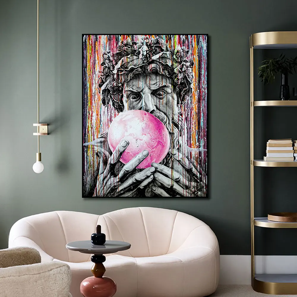David Sculpture Modern Graffiti Street Art Canvas Painting Poster Print Wall Art Picture For Living Room Home Decor Frameless