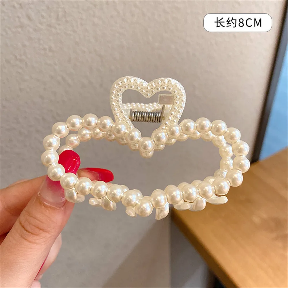 2021 Luxury Trendy Big Pearls Acrylic Hair Claw Clips Round Pearl  Makeup Hair Styling Barrettes for Women Hair Accessories