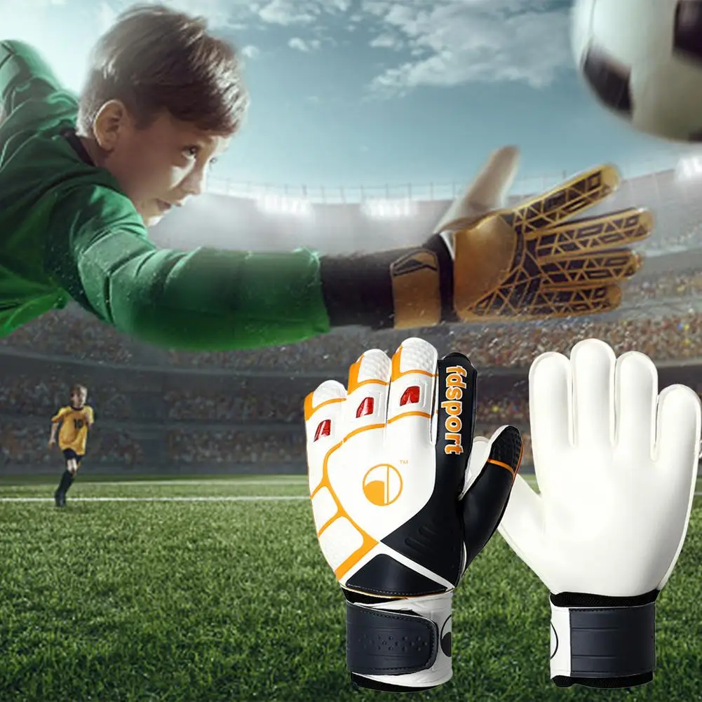 Goalkeeper Goalie Futebol Luvas-Kids & Youth Futebol Goal Keeper Luvas Com Em Relevo Anti-Slip Látex Palm E Soft PU Mão B