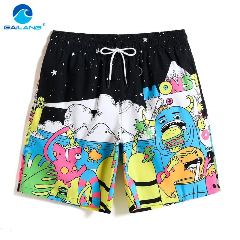 Gailang Brand Men Swimwear Square Cut Swimming Boxer Trunks Quick Drying Boardshorts Man Swimsuits Swim Surfing Brief Bermuda