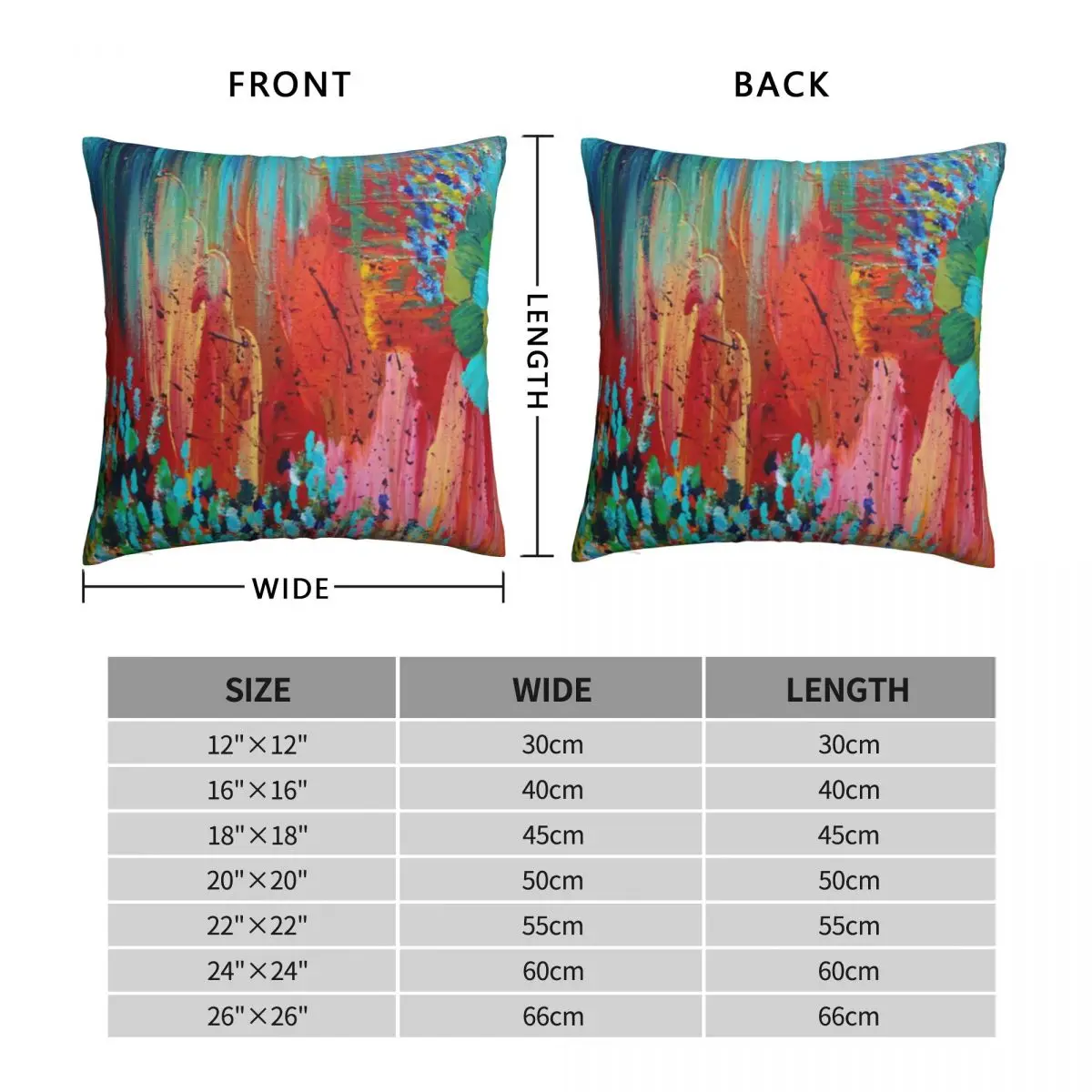 REVISIONED RETRO Bright Bold Red Abstract Square Pillowcase Polyester Linen Velvet Pattern Zip Decor Room Cushion Cover