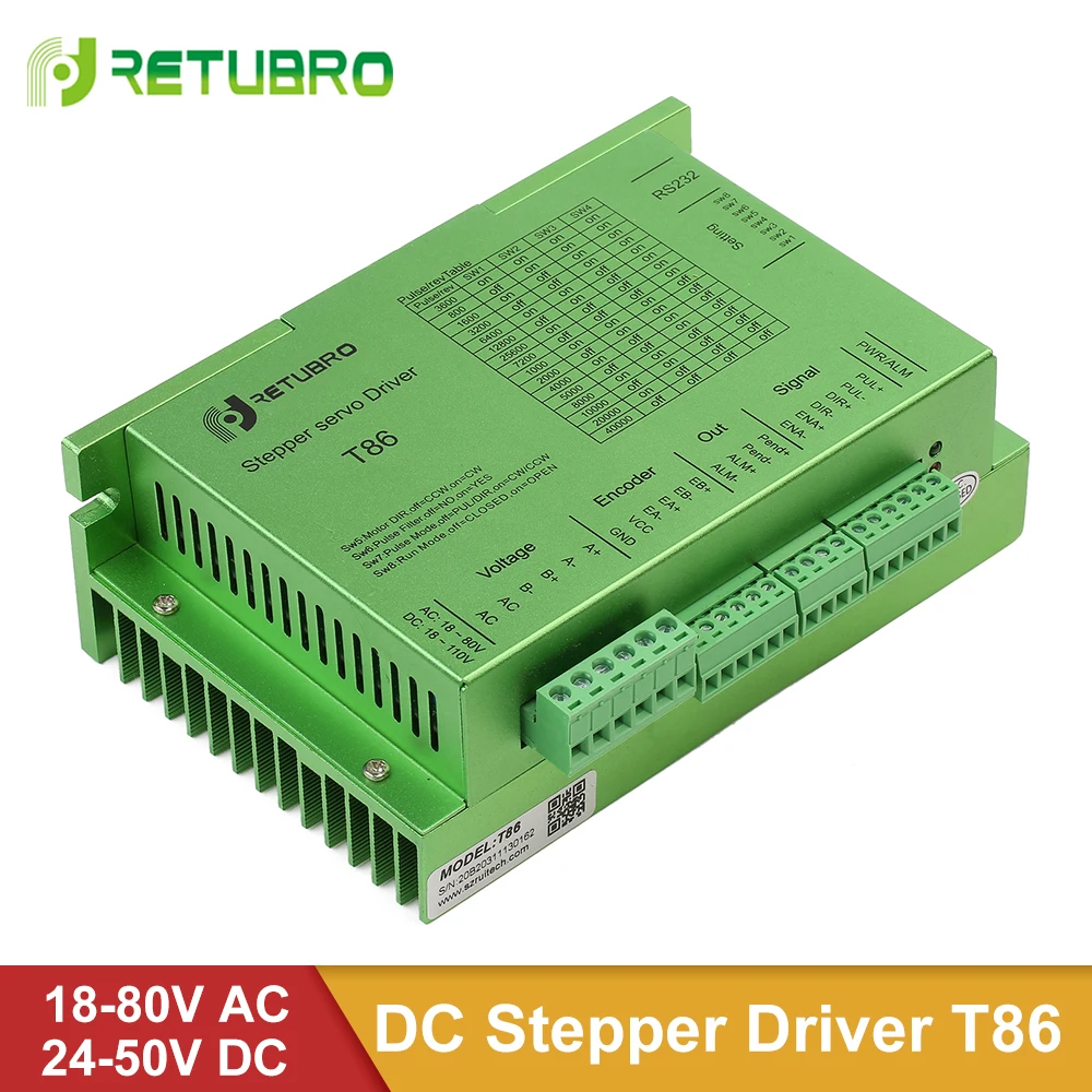 servomotor de passo t86 nema 34 fases dc 24100v ac 1880v hihibrido facil condutor de alta qualidade 01