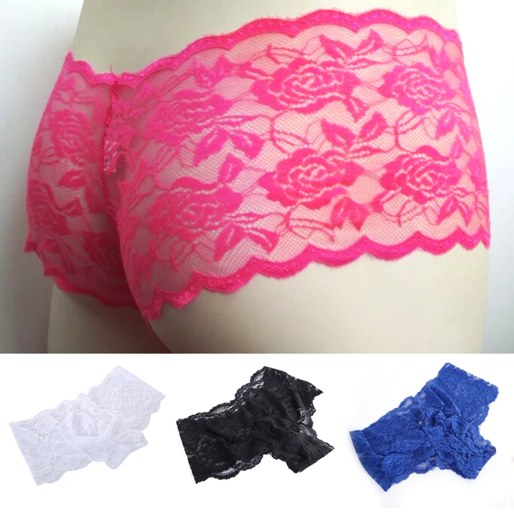 Lingerie florale en dentelle sexy pour hommes, robe croisée Sissy, culotte porno, bikini semi-transparent, slip string, gay, sous-vêtements de même