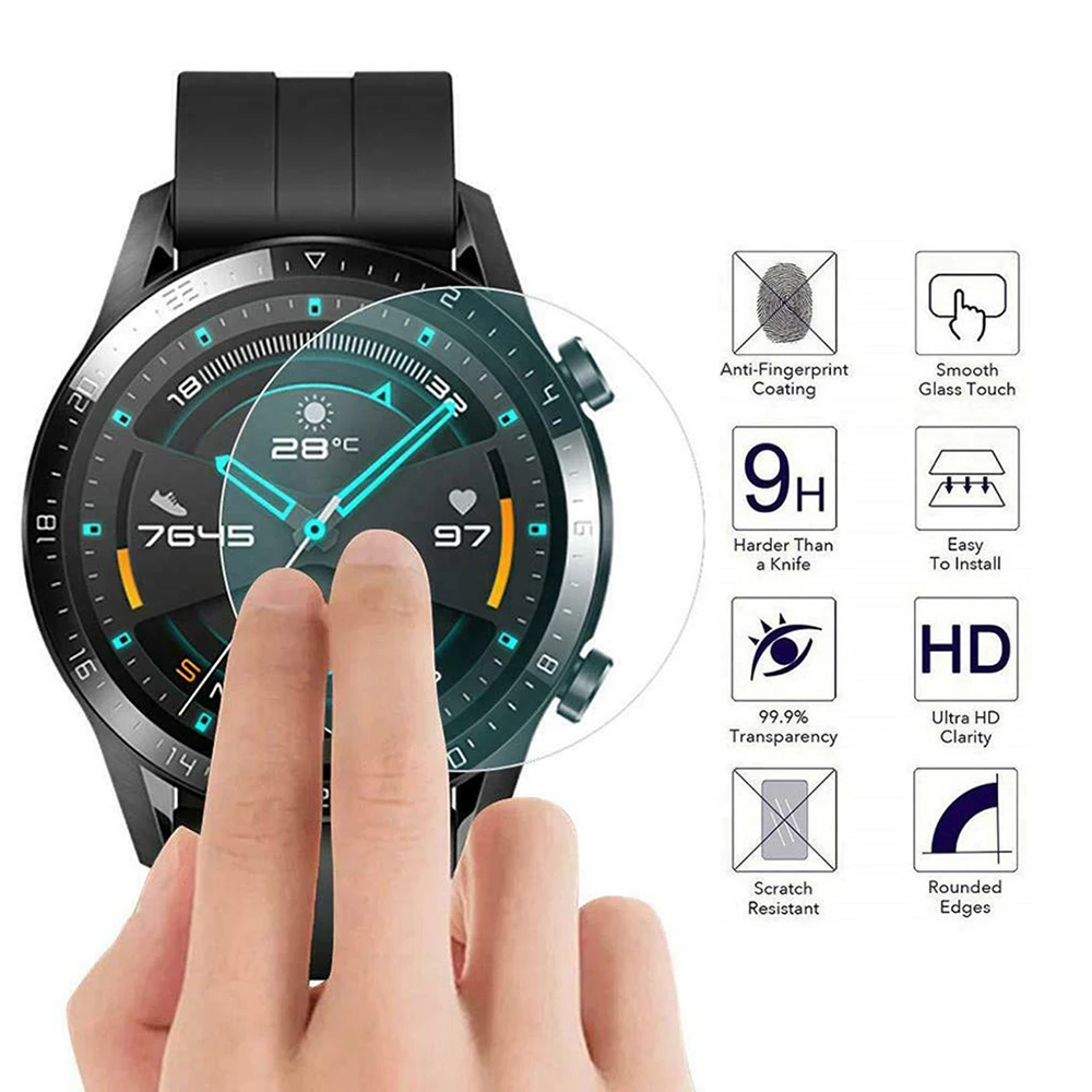9H Kính Cường Lực Cho Huawei Honor Magic Đồng Hồ 2 46Mm Màng Bảo Vệ Bảo Vệ Màn Hình Trong Cho Huawei Watch GT GT 2e 46Mm GT 2 Pro