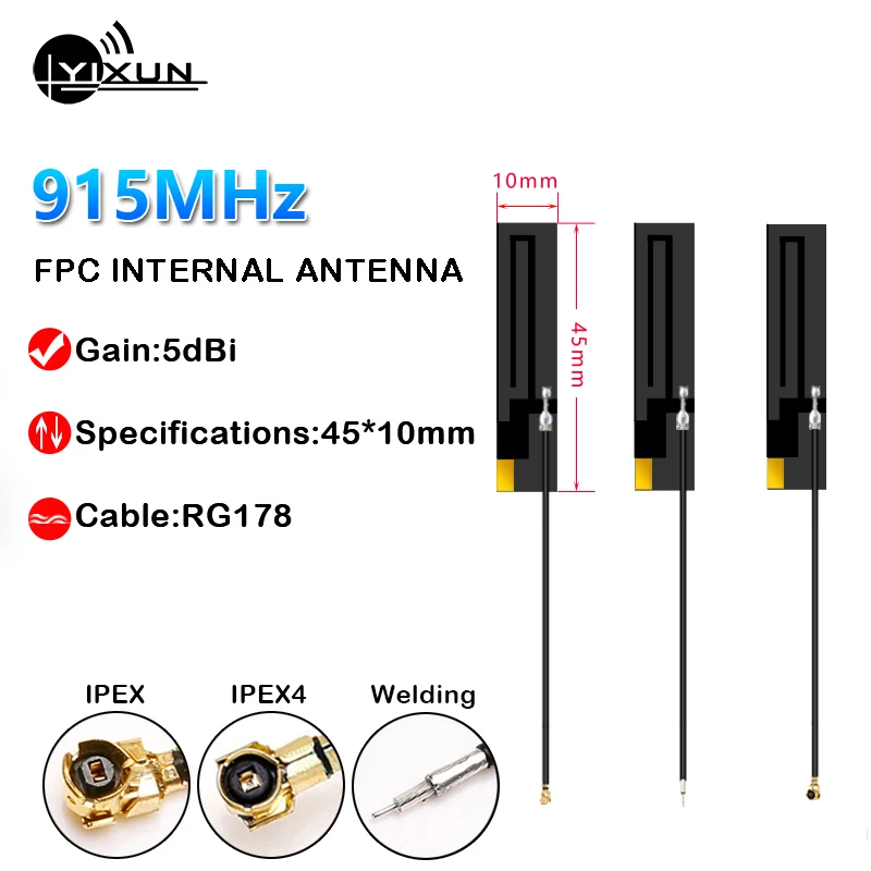 868MHz 915MHz Special Internal FPC Omnidirectional High Gain 5dbi Flexible NB-IoT Module Antenna Ipx Ipex U.FL MHF4 Interface