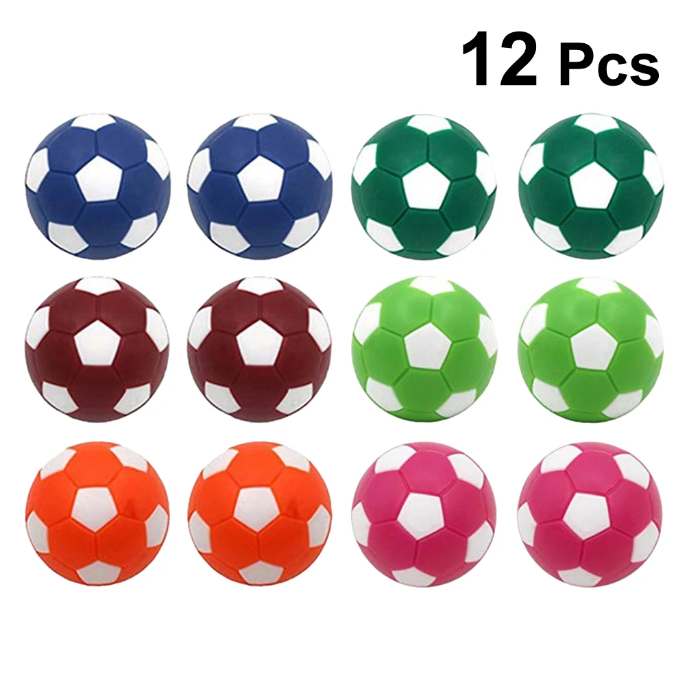 12pcs Mini Colorful Table Soccer Footballs Replacement Balls Tabletop Game 36mm Mini Soccer