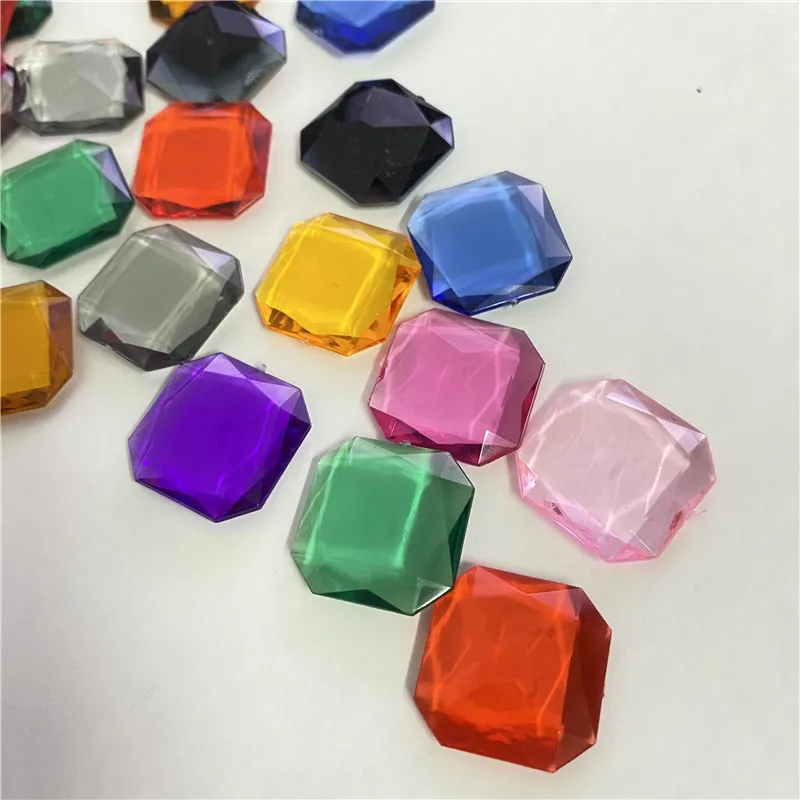 10Pcs Acrylic Plastic 23*23mm Square Diamond Shape Pawn Pieces For Token Board Games Counter Accessories