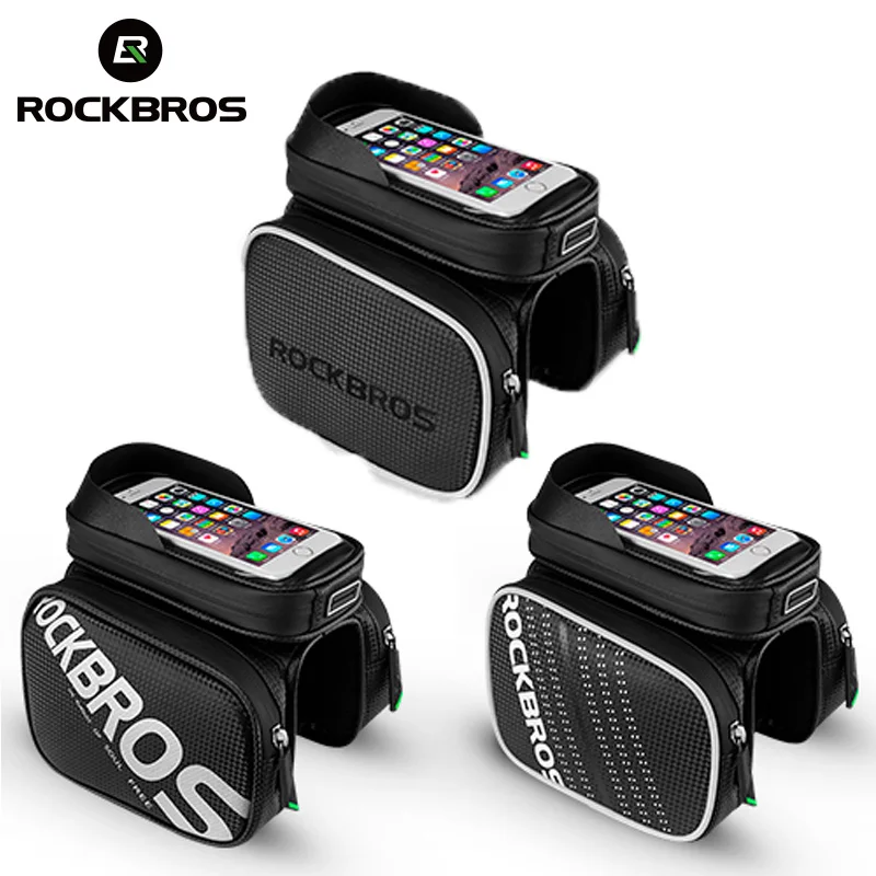 

ROCKBROS Rainproof Bicycle Bag Touch Screen Phone Top Tube Bag MTB Road Bike Frame Front Saddle Bag & Pannier Bike Accessories