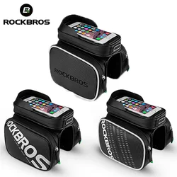 ROCKBROS Rainproof Bicycle Bag Touch Screen Phone Top Tube Bag MTB Road Bike Frame Front Saddle Bag & Pannier Bike Accessories