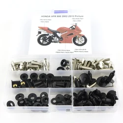 Fit For Honda VFR800 VFR 800 2002-2013 Motorcycle Cowling Complete Full Fairing Bolts Kit Clips Nut Screws Steel