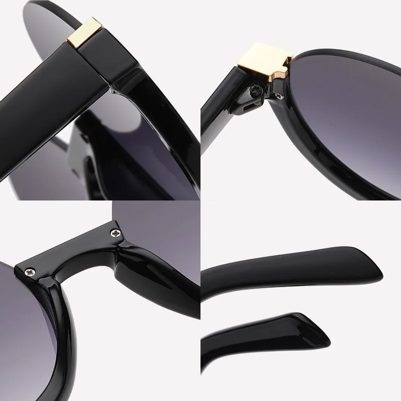 Retro Half Frame Round Gradient Sunglasses Fashion Glasses Frames