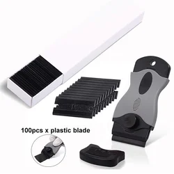 Ferramenta De Limpeza De Lavagem De Carro, Raspador De Navalha, Lâmina Preta, Envoltório De Vinil, Janela De Vidro Cerâmico, Tint Shovel, Removedor De Adesivo, 10Pcs, 100Pcs