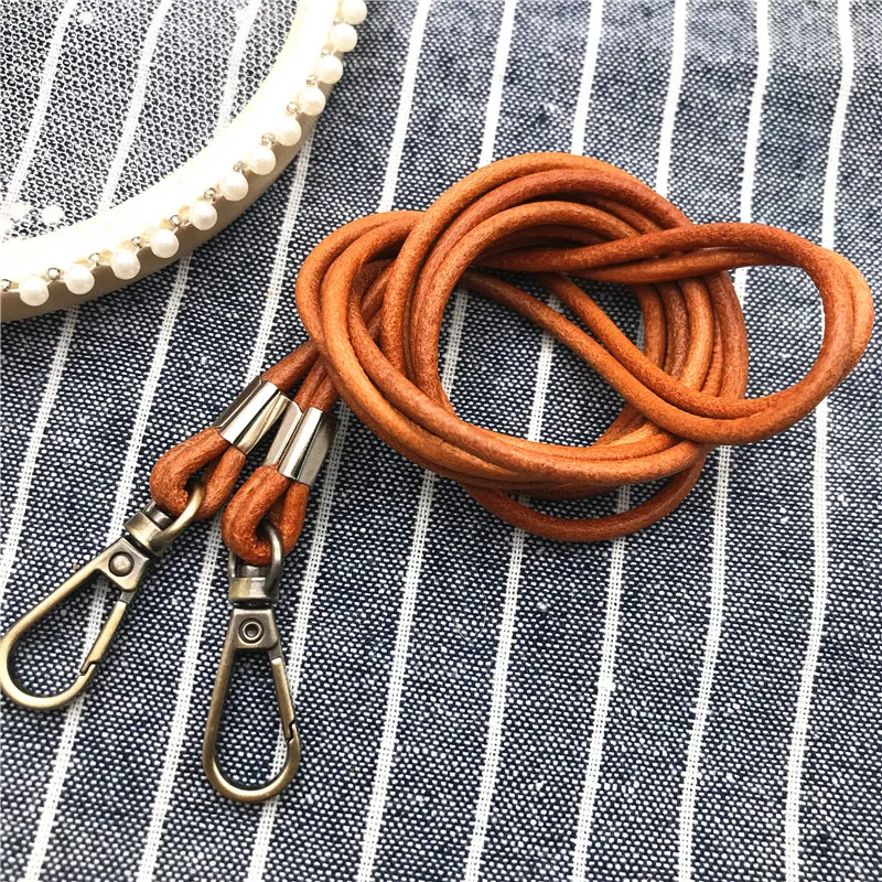 Genuine Leather Lanyard Neck Strap For Mobile Phone Bag Keys ID Credit Work Card Holder Neck Lanyard Keychain Neckline Straps